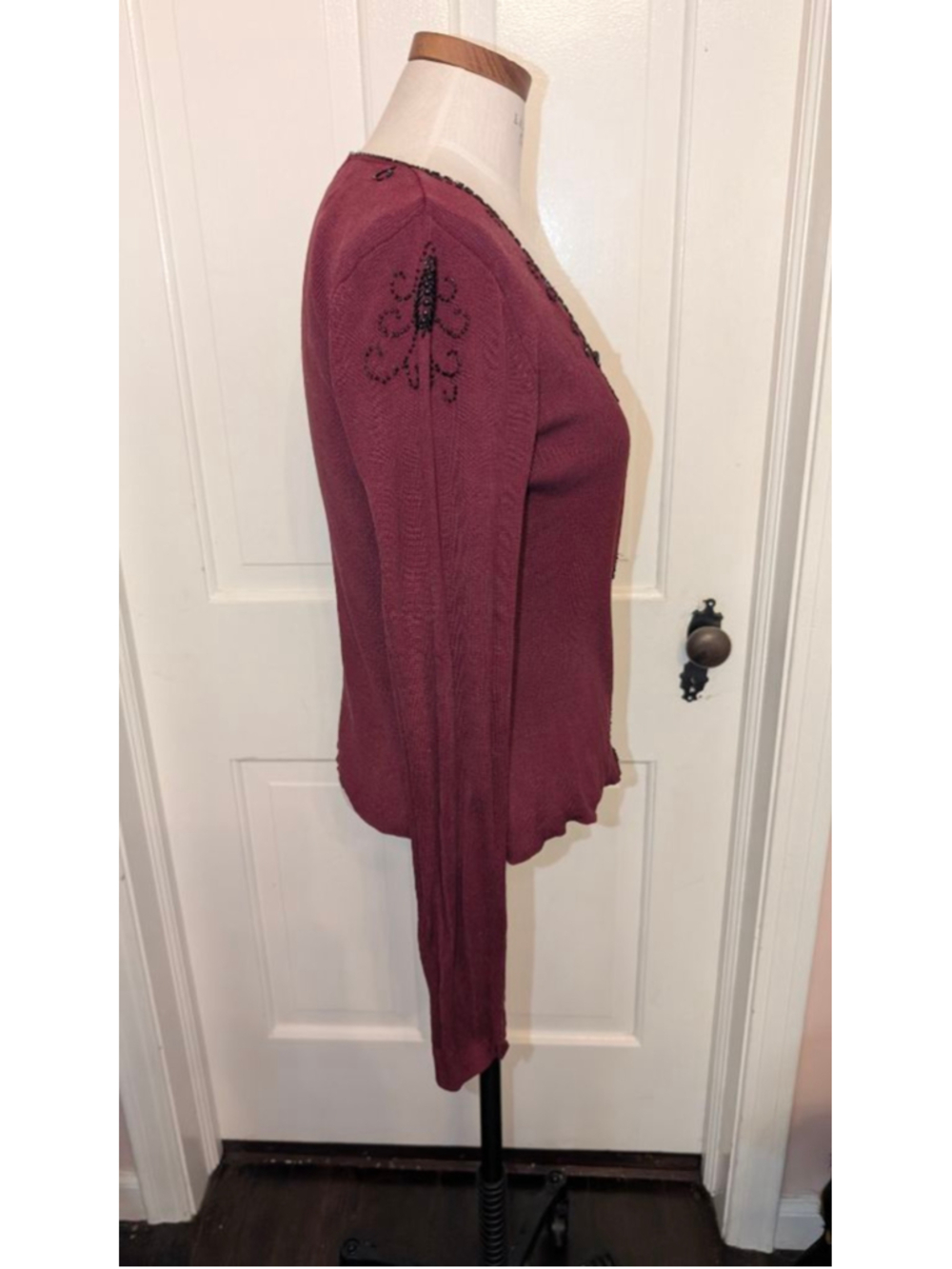 Vintage silk beaded Betsey Johnson cardigan - Picture 4 of 12